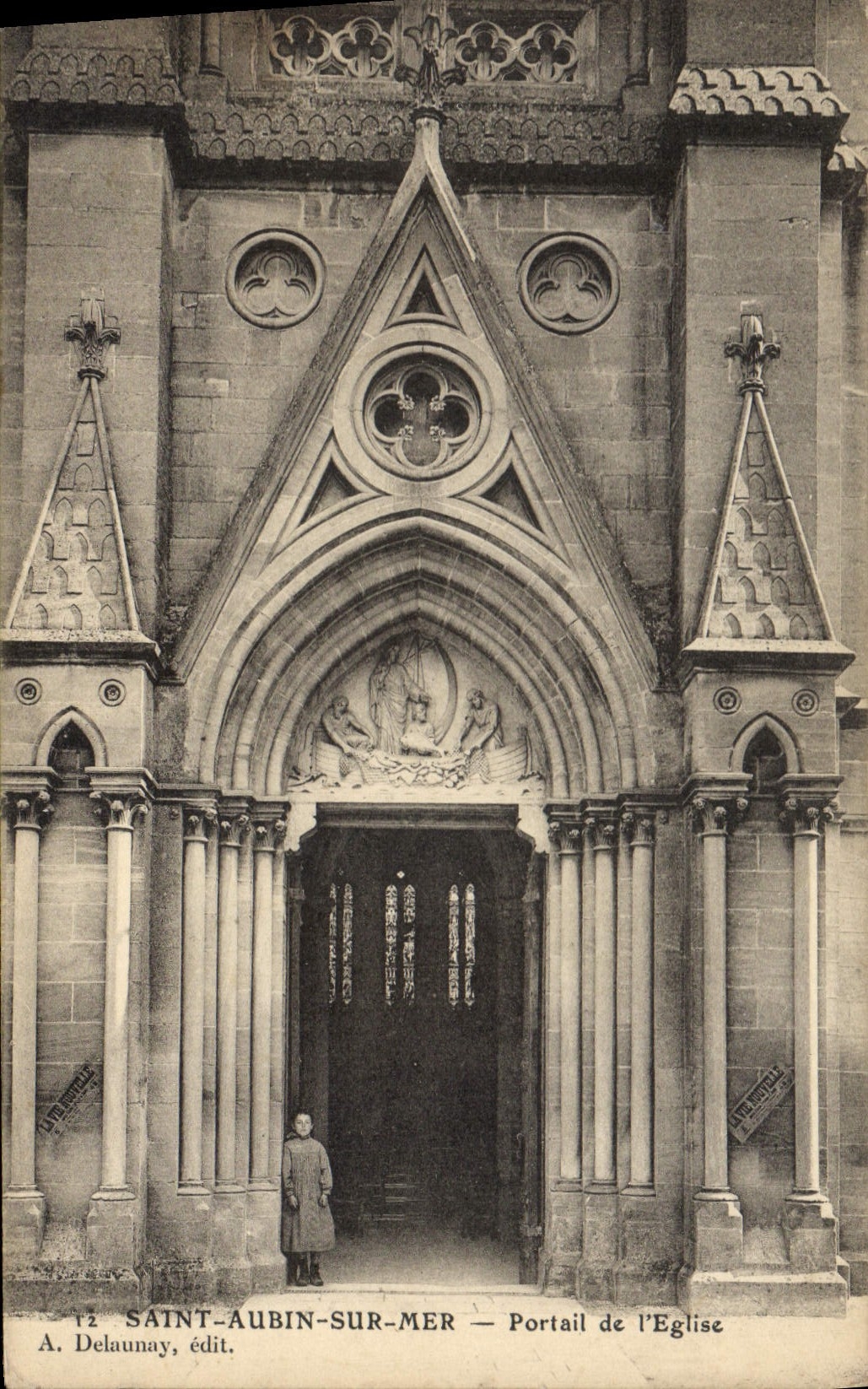 CPA Saint Aubin sur Mer Portail de l'Eglise 