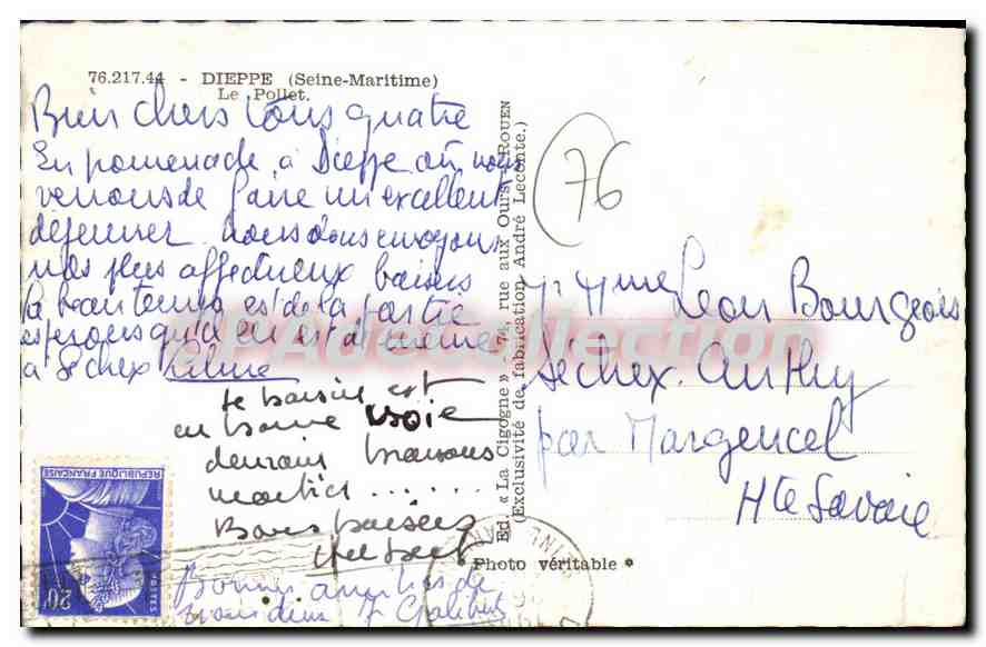 CPA Dieppe Seine Maritime Le Pollet  — Rückseite