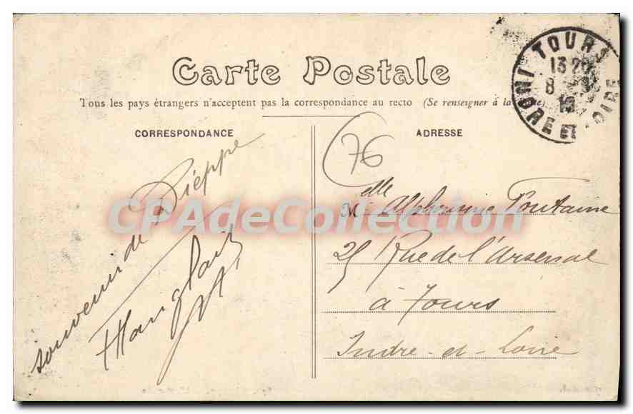 CPA Dieppe l'Estacade  — Rückseite