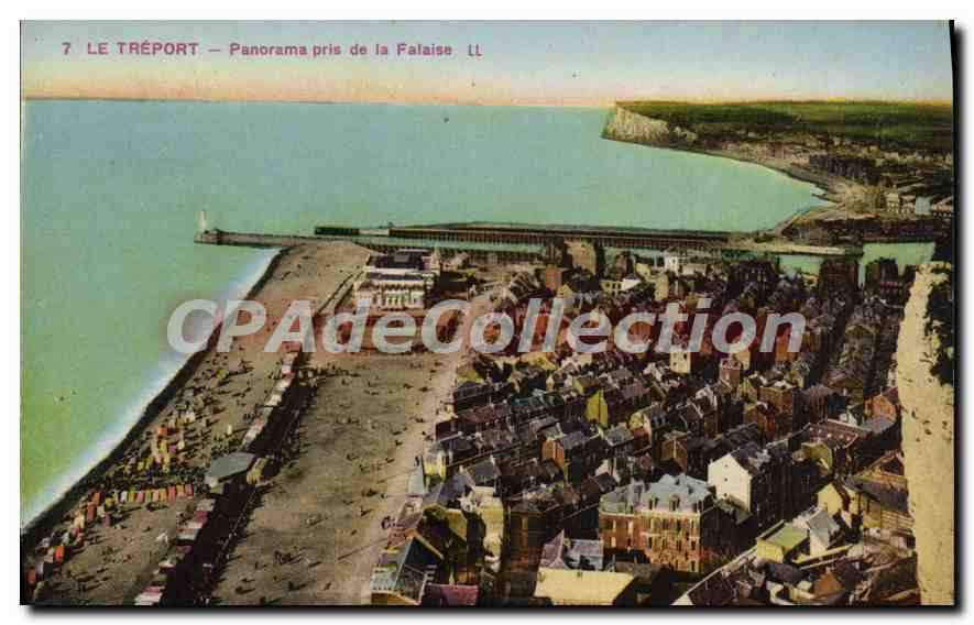 CPA Le Treport Panorama pris de la Falaise 
