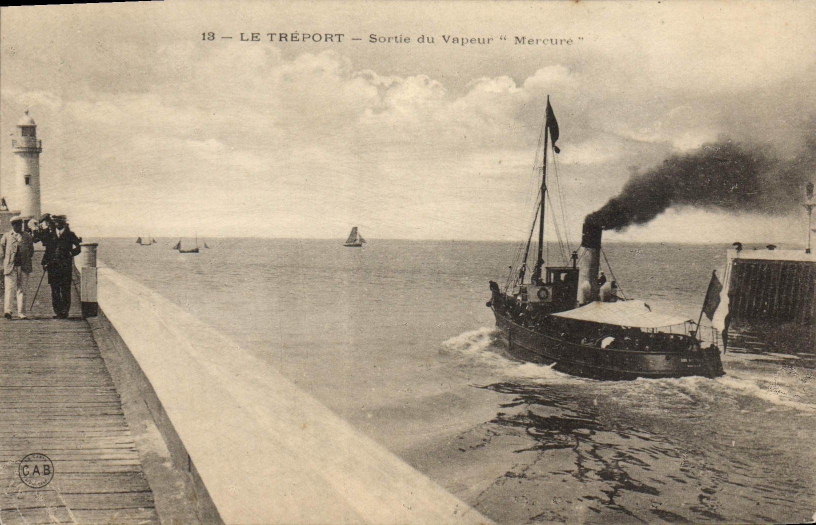 CPA Le Treport Sortie du Vapeur Meroure 