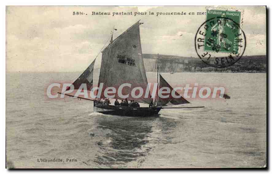 CPA Bateau partant pour la promenade l'Hirondelle 