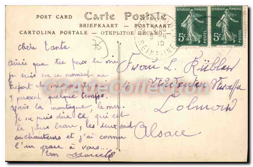 CPA Le Treport Un Coin du Port par gros temps  — Rückseite