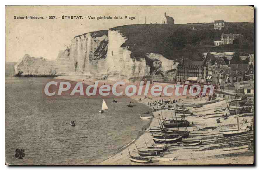 CPA Etretat Vue generale de la Plage 
