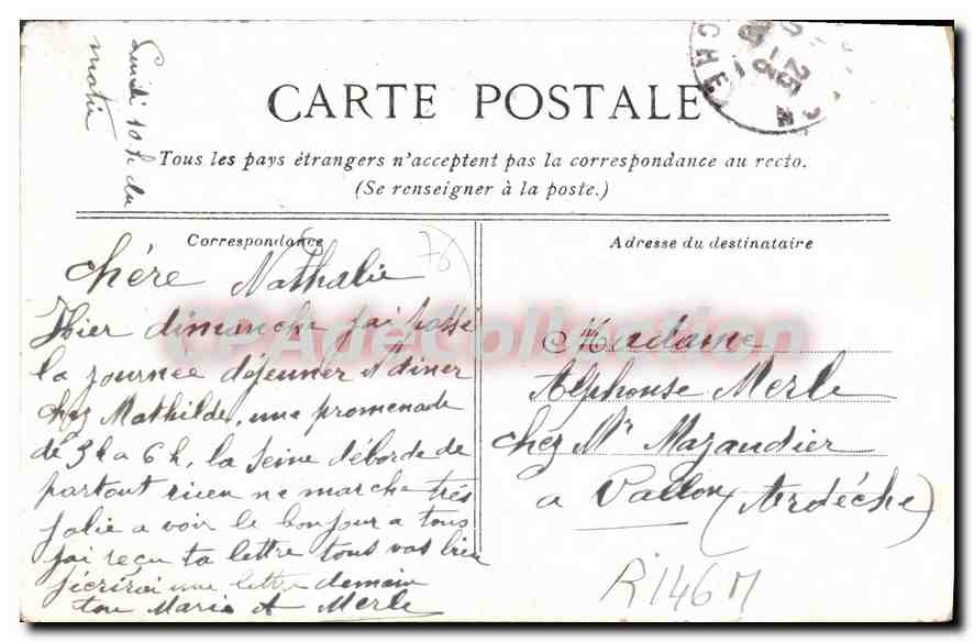 CPA Vue de Fecamp  — Verso