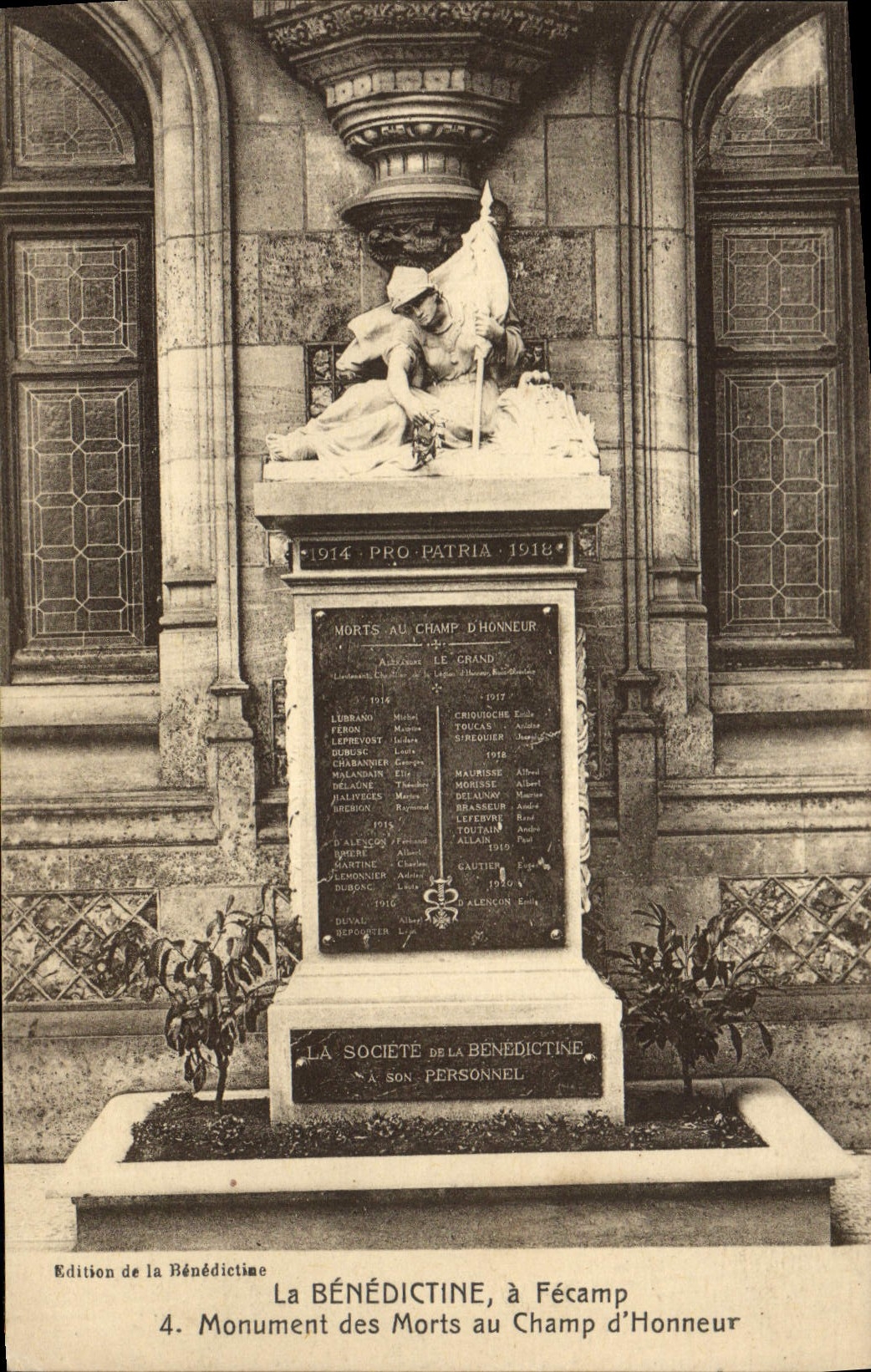 Monument des Morts au Champ d'Honneur — Fécamp — Édition de la Bénédictine, n°4