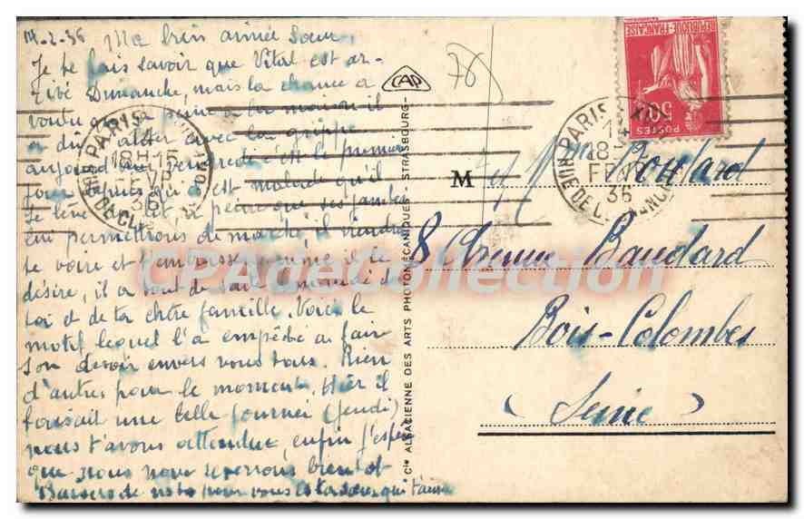 Dieppe - La Gare Maritime - Départ du rapide pour Paris — éditeur ABA (n° 92) — Back