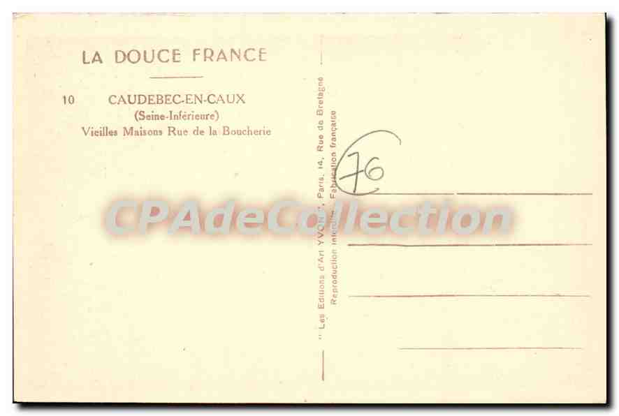 Caudebec-en-Caux — Vieilles Maisons Rue de la Boucherie — Yvon, n°10 — Reverso