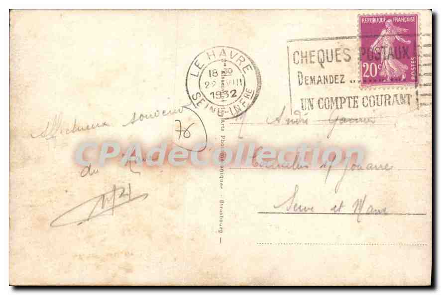 CPA Le Havre Place Gambetta et monument aux Morts de la Grande Guerre  — Verso