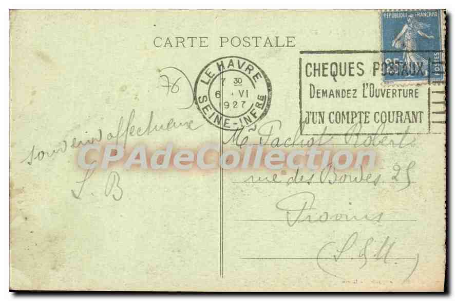 CPA Le Havre L'Arsenal  — Verso
