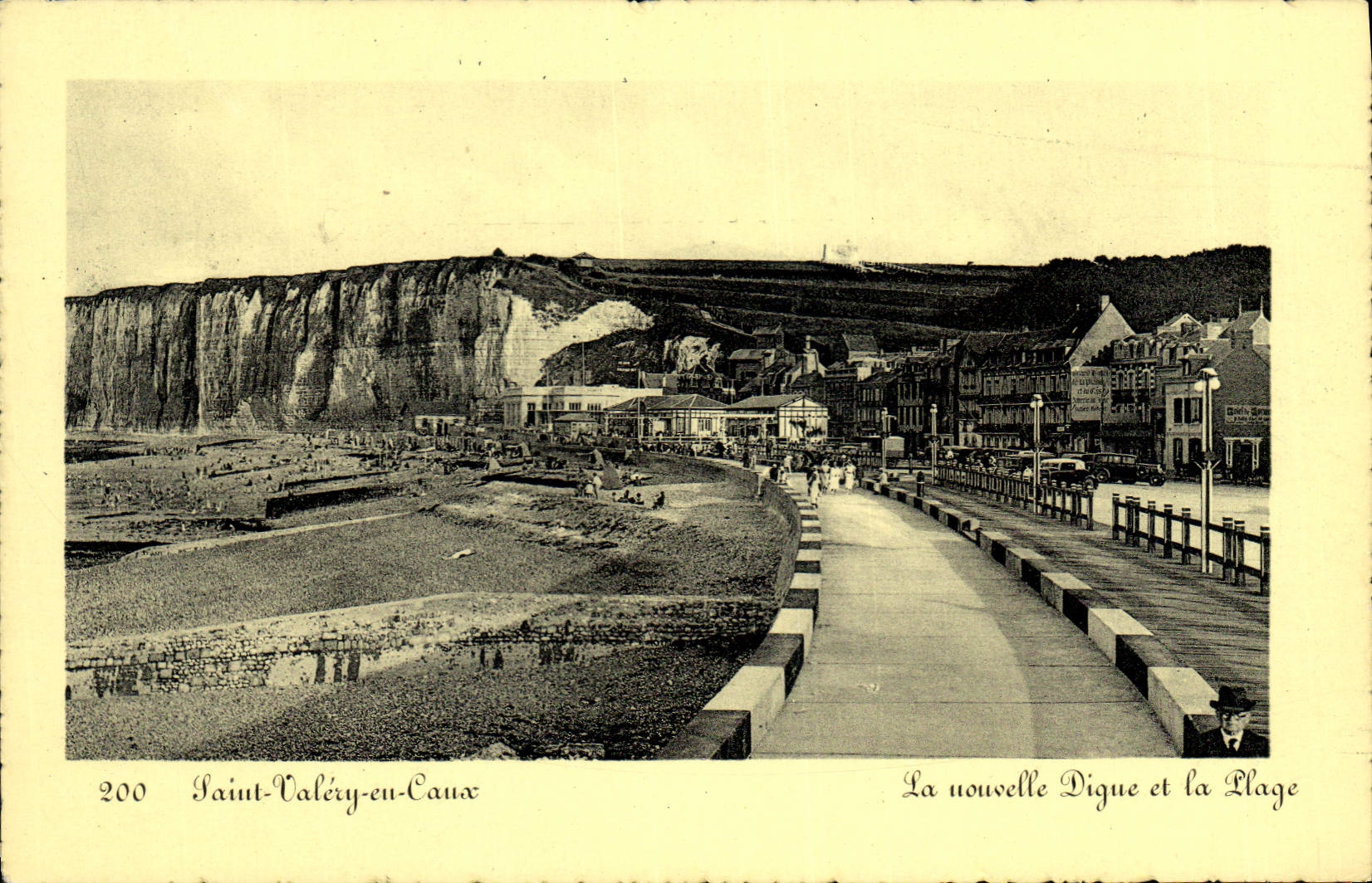 Saint-Valéry-en-Caux — La nouvelle Digue et la Plage — éditeur inconnu, n° 200