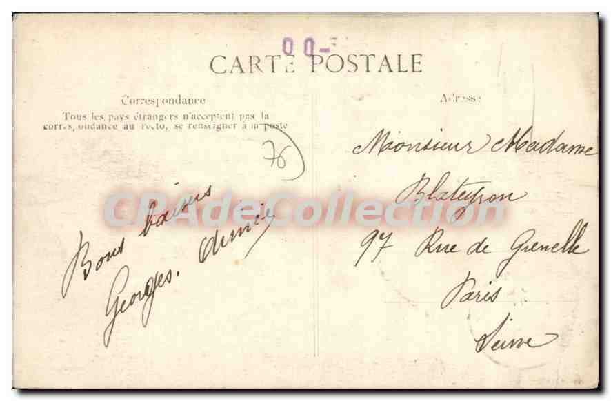 CPA Le Havre Le Transatlantique La France  — Verso