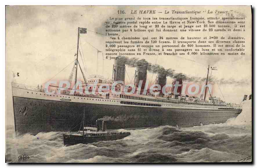 CPA Le Havre Le Transatlantique La France 