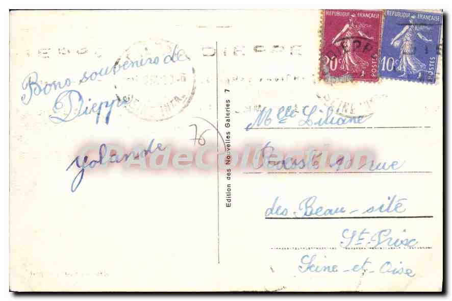 CPA Dieppe Le Versailles dans le port  — Rückseite