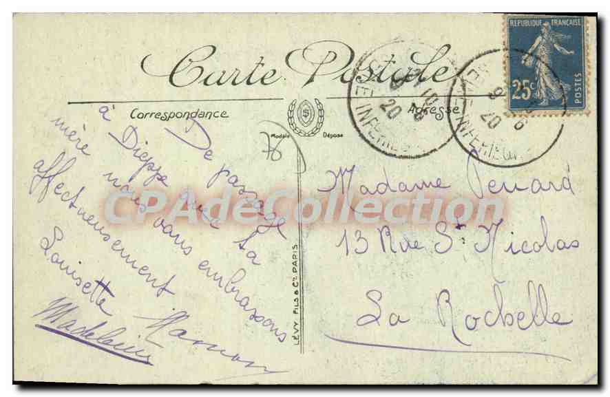 CPA Dieppe Le Vieux Chateau  — Rückseite