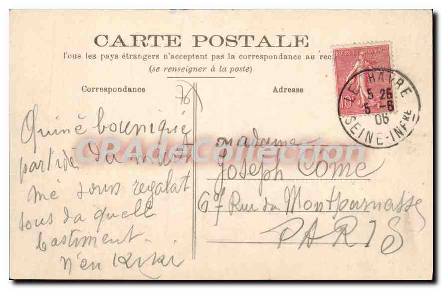 CPA Dieppe Le Mercure  — Rückseite