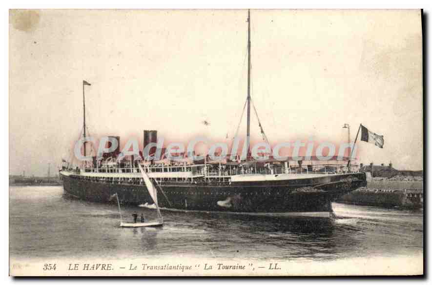 CPA Le Havre Le Transatlantique La Touraine 