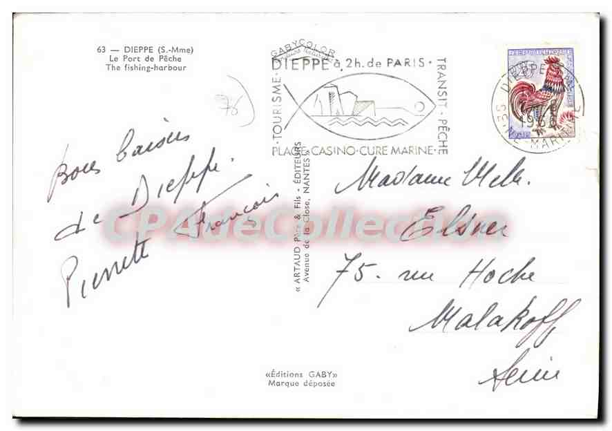CPSM Dieppe S Mme Le Port de Peche — Rückseite