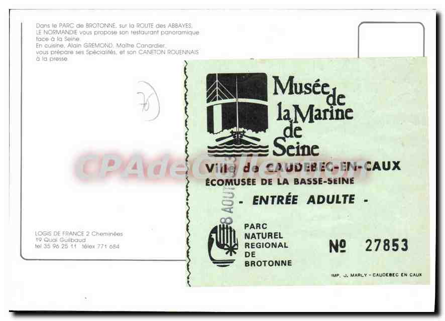 CPSM Le Normandie Caudebec en Caux Restaurant Hotel  — Rückseite