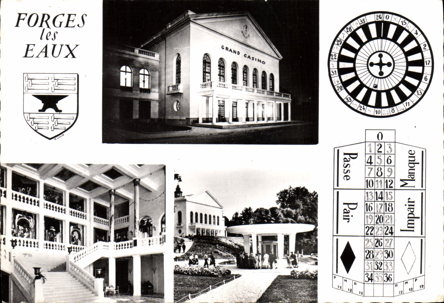 CPSM Forges les Eaux Seine Maritime Le Casino Le Grand Hall La Buvette 