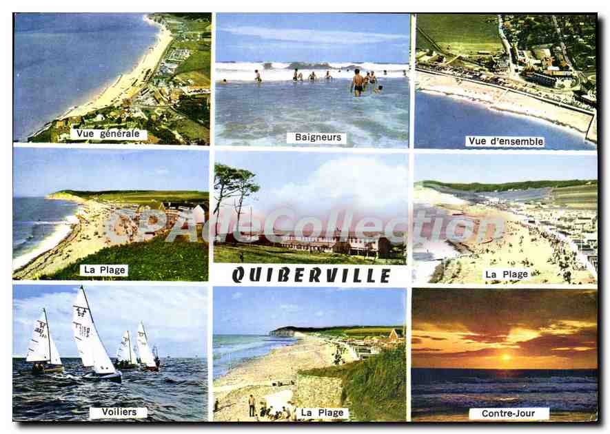 CPSM Quiberville Seine Maritime Vue generale La Plage Baigneurs Contre Jour Vue d'ensemble 