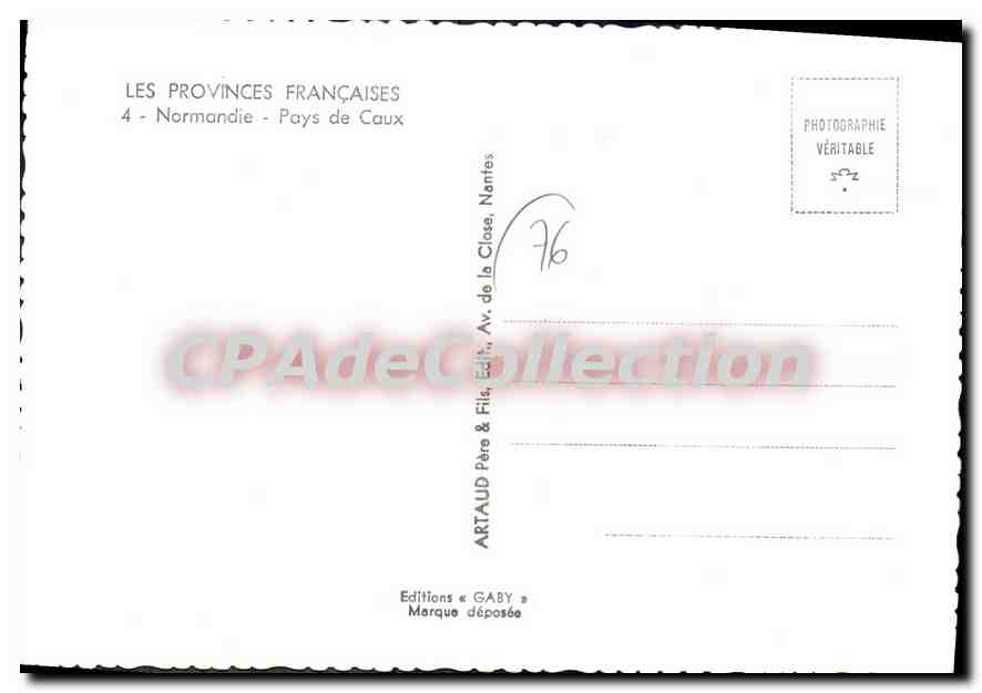 CPSM Les Provinces Francaises Normandie Pays de Caux  — Rückseite