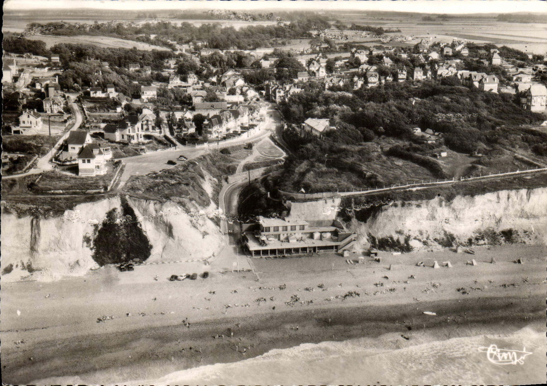 CPSM Mesnil Val Seine Maritime Vue generale aerienne La Plage Le Casino 