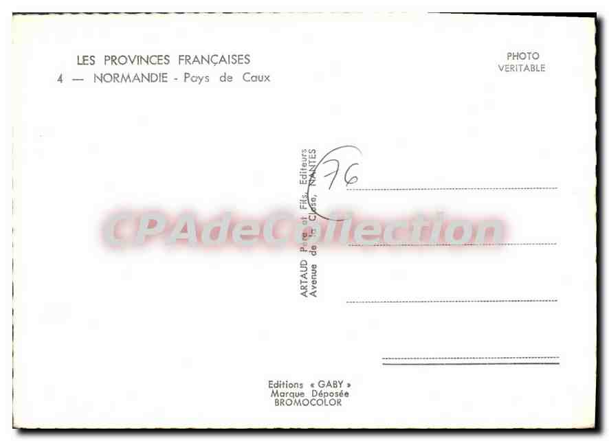 CPSM Les Provinces Francaises Normandie Pays de Caux  — Rückseite