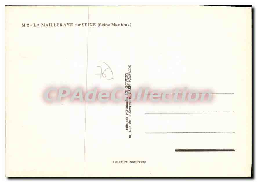 CPSM La Mailleraye sur Seine Seine Maritime  — Rückseite