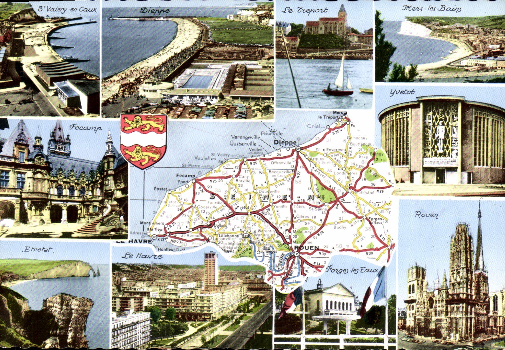 CPSM La Seine Maritime Fecamp Etretat Le Havre Dieppe Rouen Gournay Aumale 
