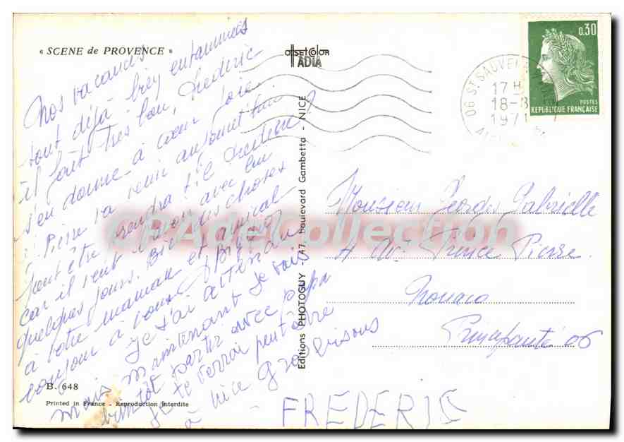 CPA Scene de Provence Ane — Verso
