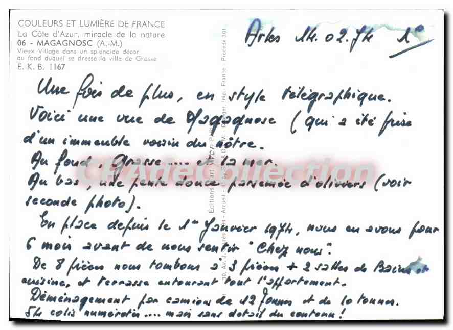 CPA Couleurs et Lumiere de France La Cote d'Azur miracle de la nature Magagnosc  — Verso