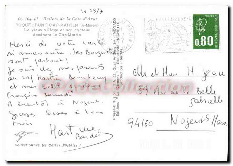 Cap-Martin — Le vieux village et son château — Roquebrune-Cap-Martin (A-Mèdes) — Éditions « La Baignoire » — Verso