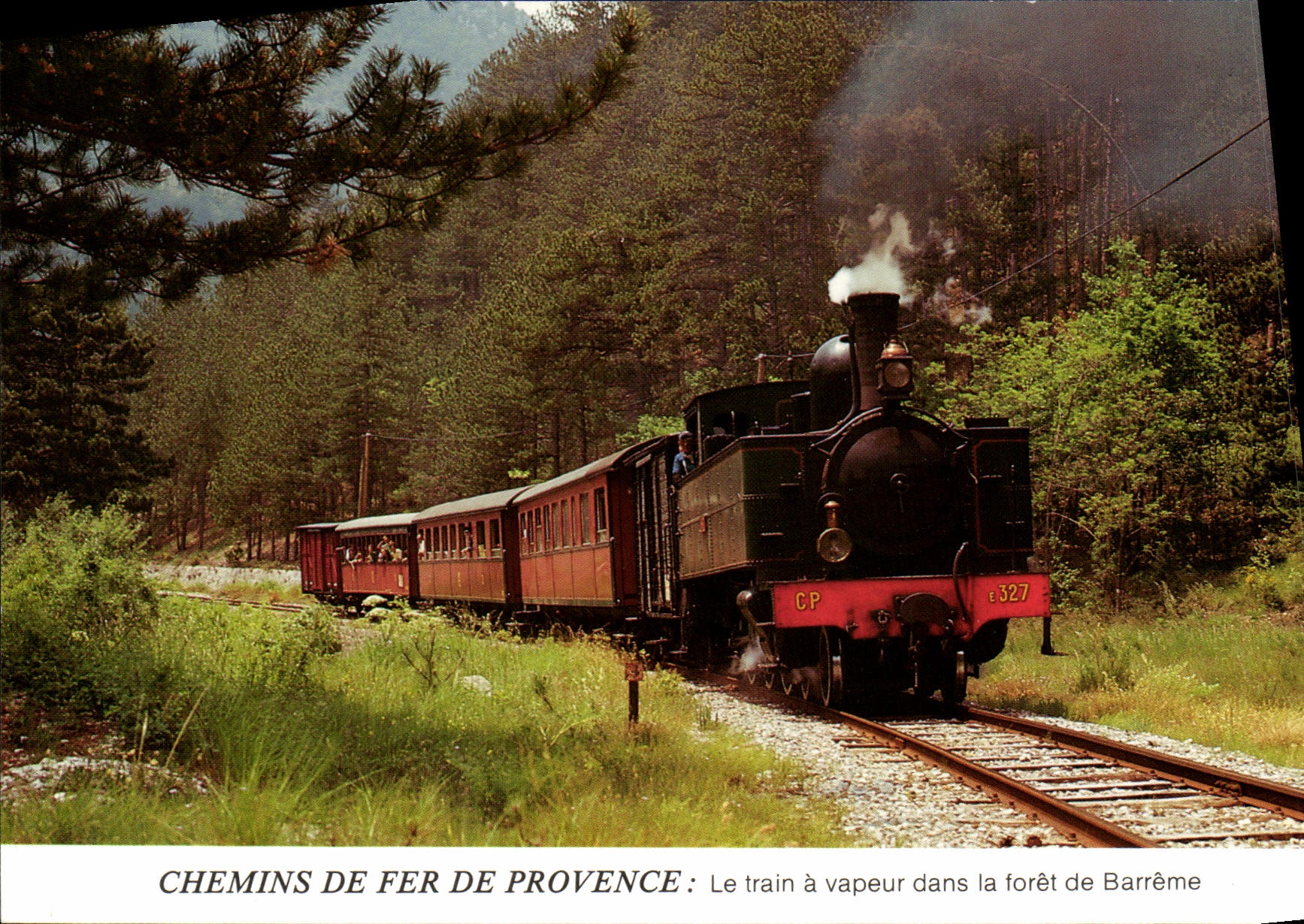 CPA Chemins de fer de Provence Le train a vapeur dans la foret de Barreme locomotive type 230T E327