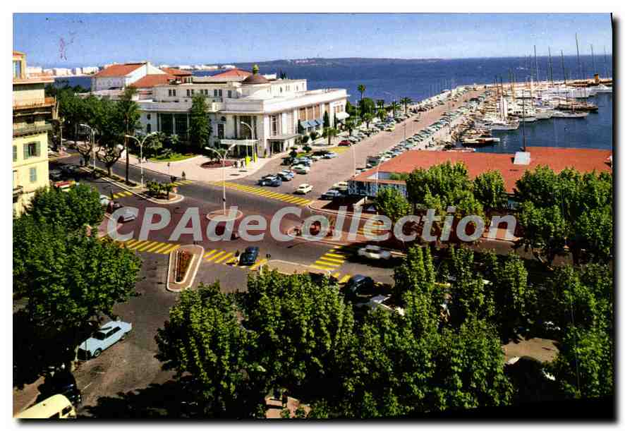 CPA Cannes Le Casino Municipal et un coin du Port Vue prise de l'Hotel Splendid 