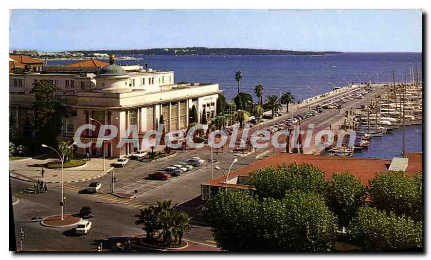 CPA Cannes Le Casino Municipal et un coin du Port Vue prise de l'Hotel Splendid 