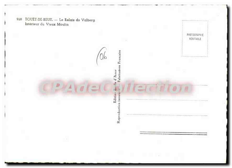 CPA Touet de Beuil le Relais de Valberg Vieux Moulin  — Verso