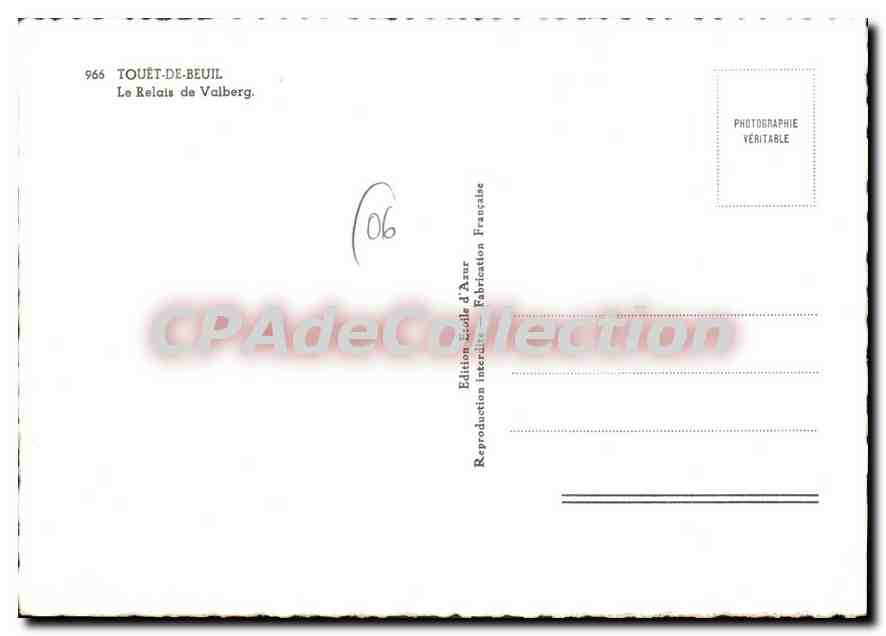 CPA Touet de Beuil le Relais de Valberg  — Verso