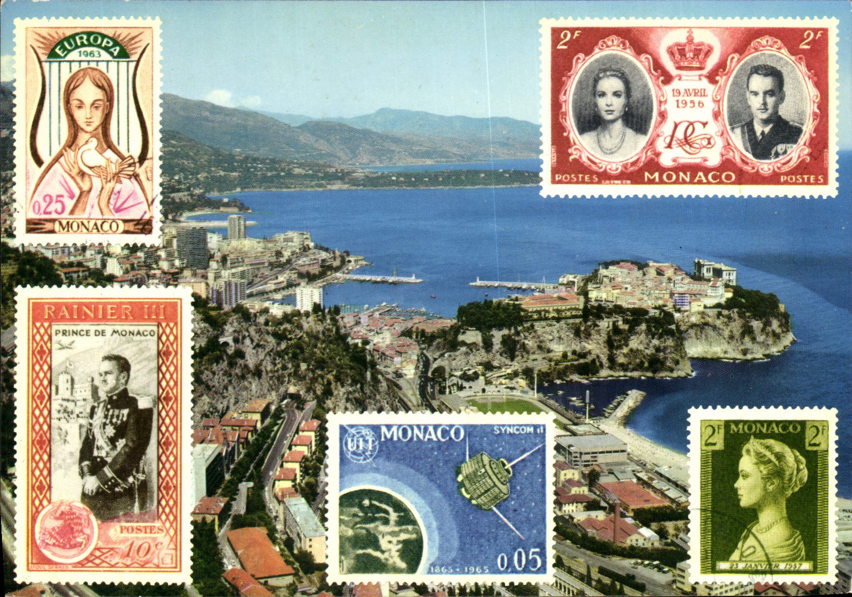 CPA La Principaute de Monaco Vue generale de Monaco et Monte Carlo au fond le Cap Martin et l'Italie