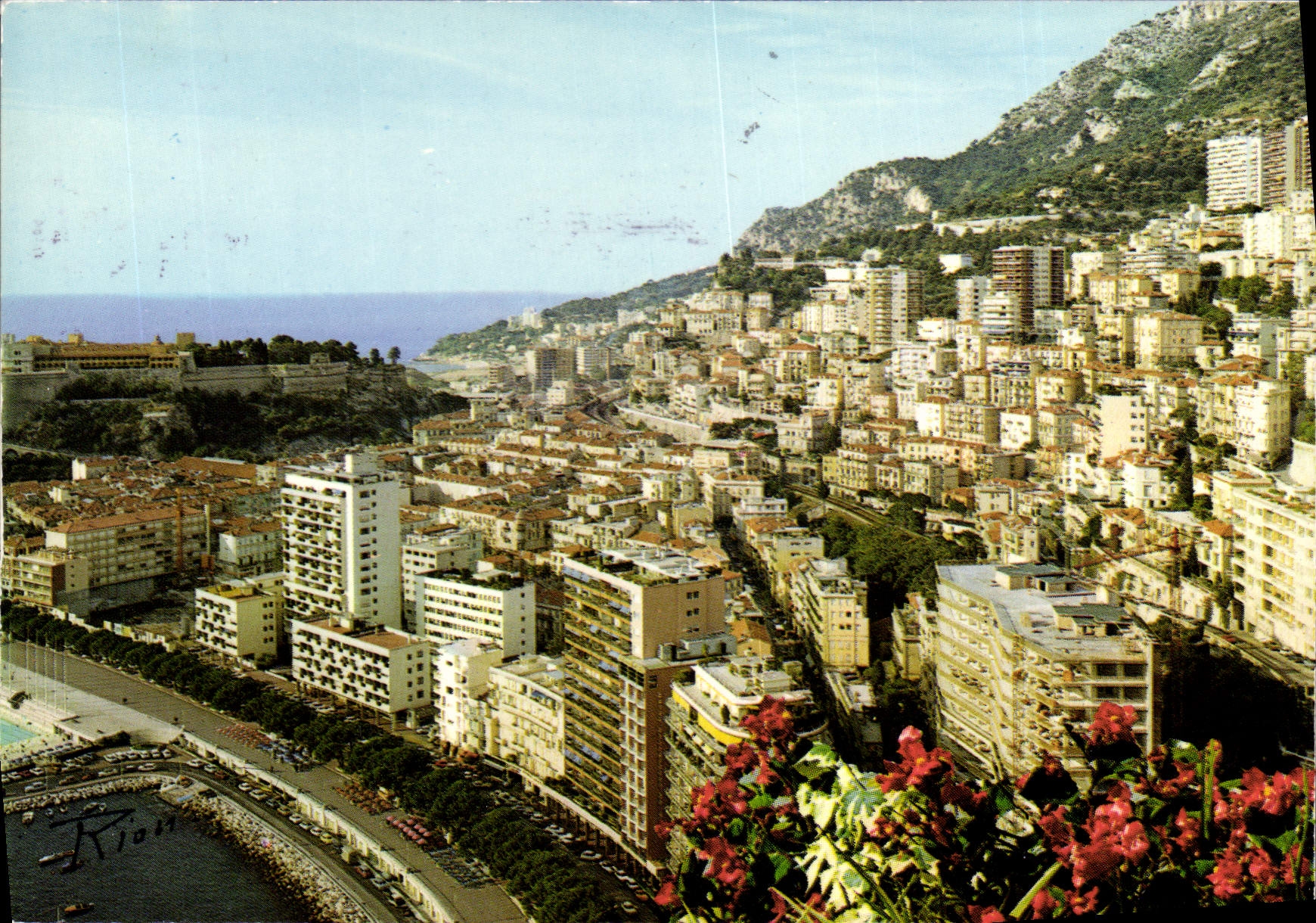 Vue générale de Monaco — Condamine et Palais Princier — Édition Ed. A. Rion