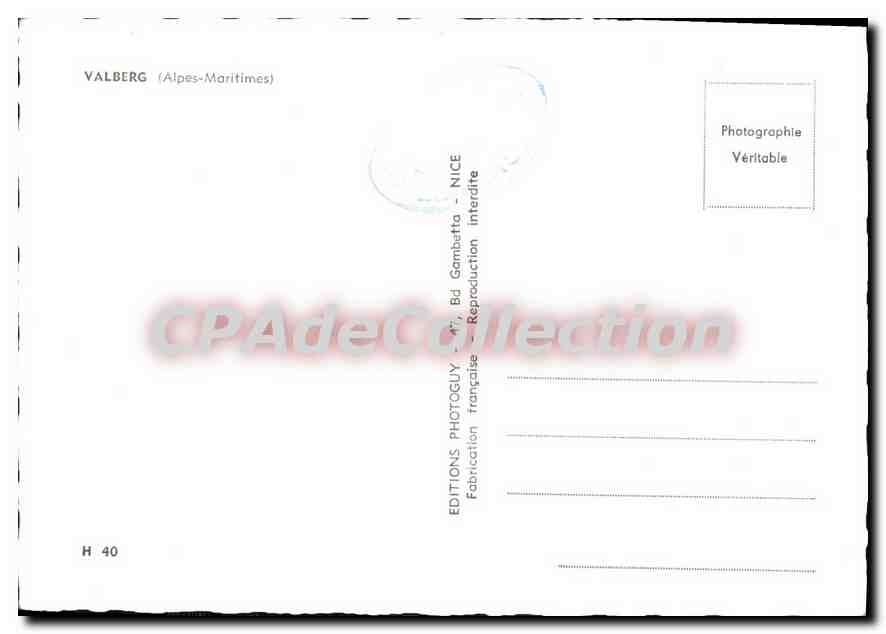 CPA Valberg Alpes Maritimes  — Verso