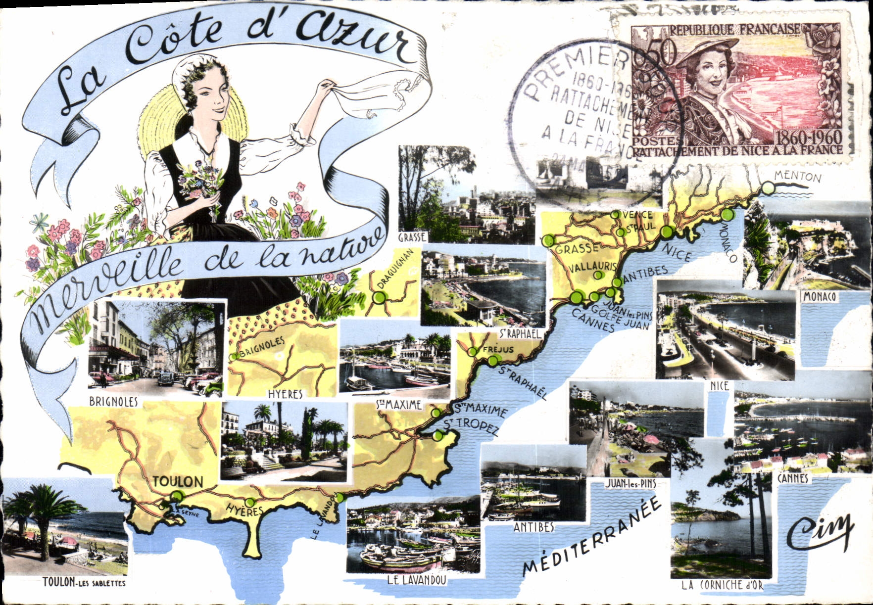 CPA bis La Cote d'Azur merveille de la nature 