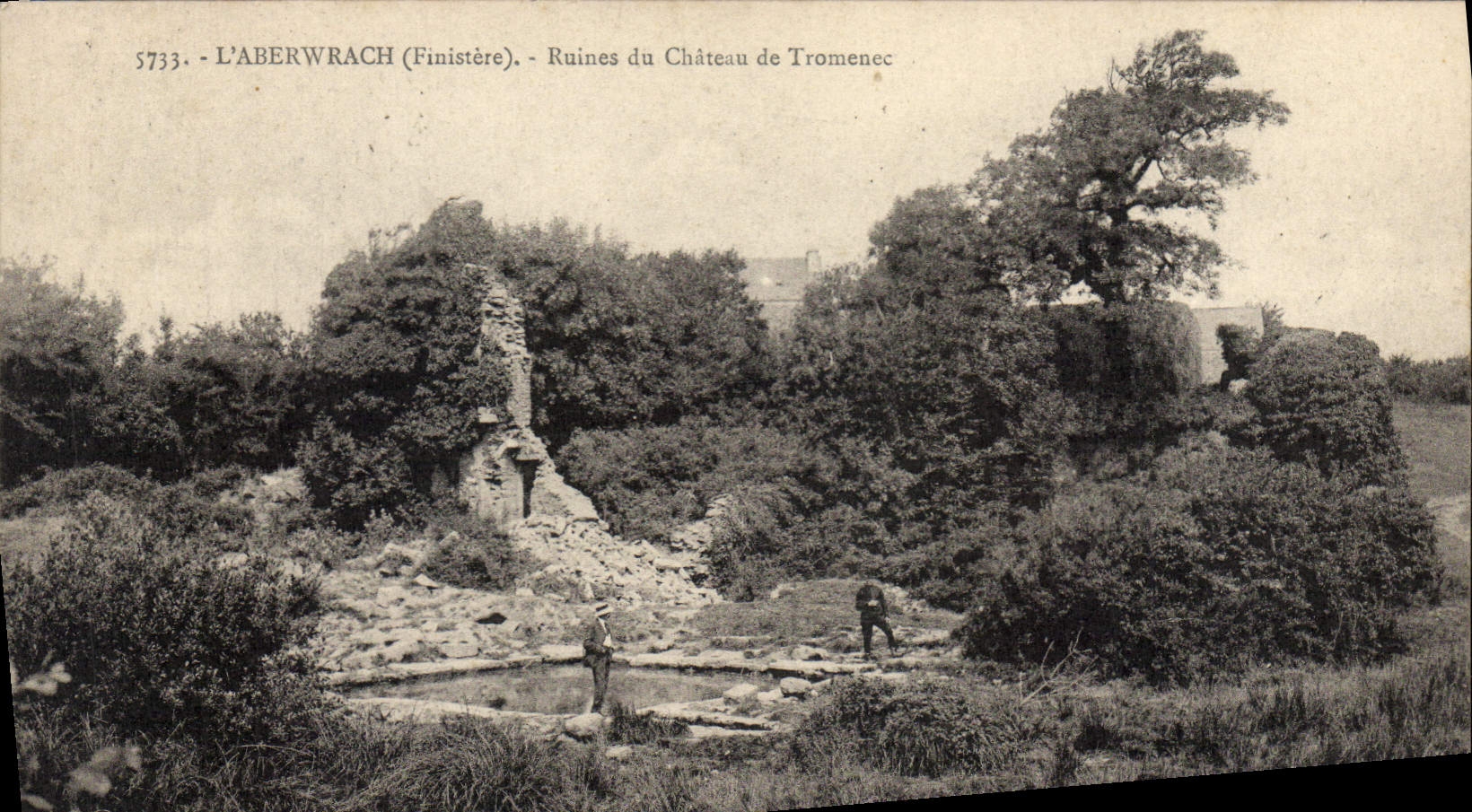 CPA L'Aberwrach Finistere Ruines du Chateau de Tromenec 