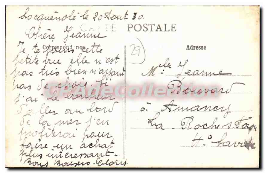 CPA Locquenole Les Bords de la Riviere  — Rückseite