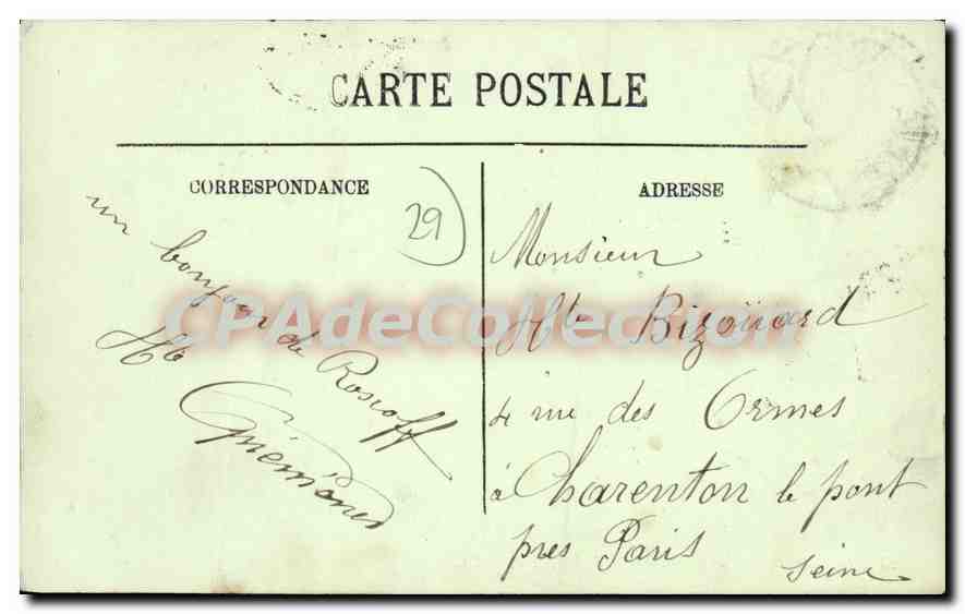 CPA Roscoff Vue generale prise de Ste Barbe  — Rückseite