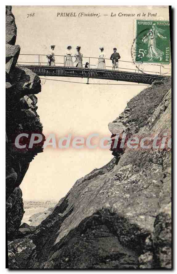 CPA Primel Finistere La Crevasse et le Pont 