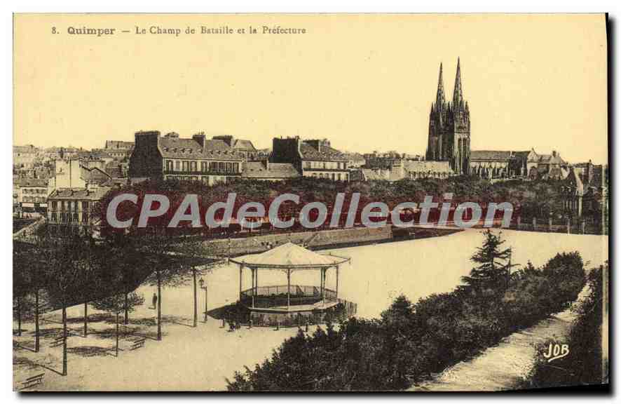 CPA Quimper Le Champ de Bataille et la Prefecture 