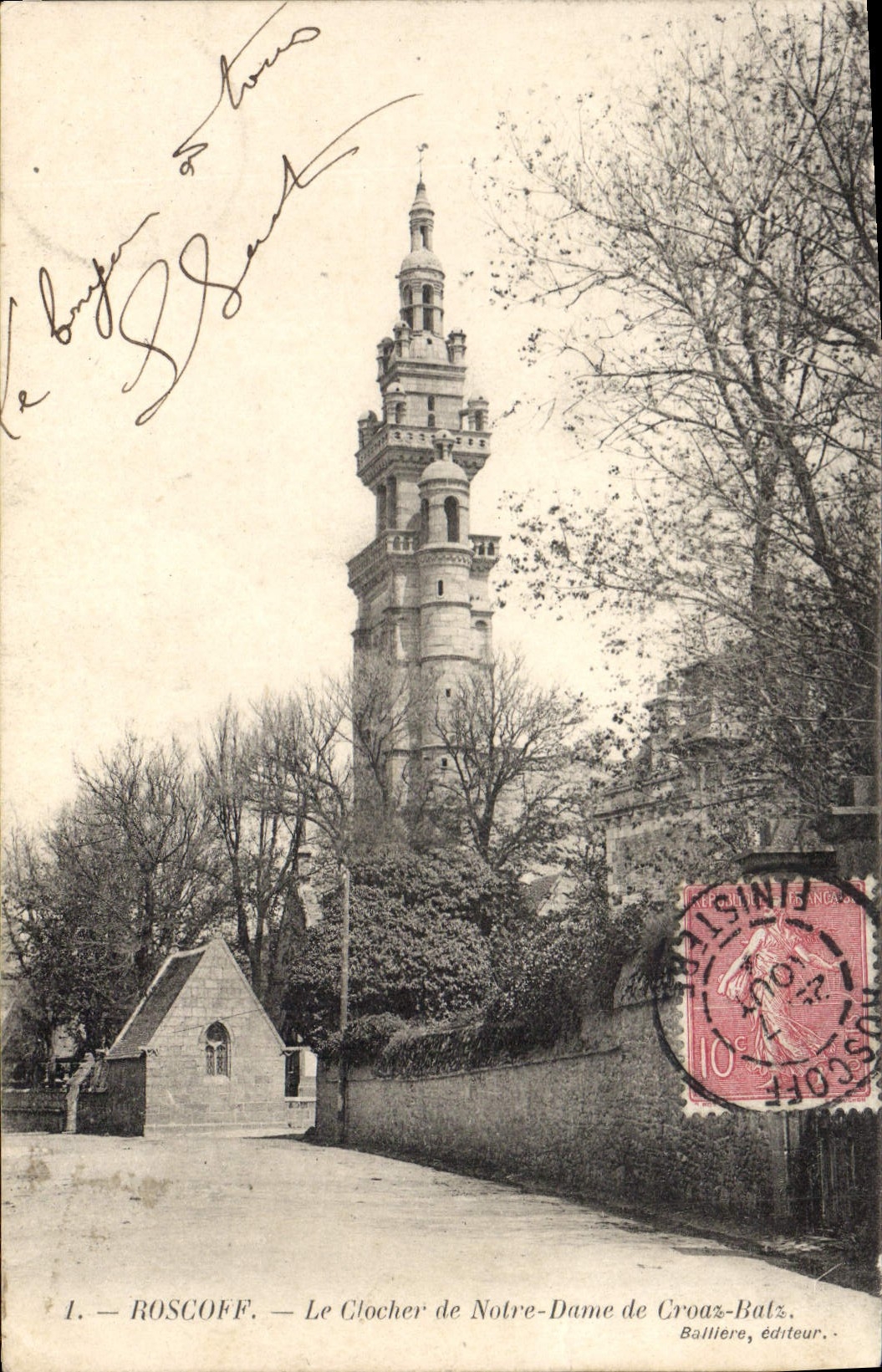 CPA Roscoff Le Clocher de Notre Dame de Croaz-Batz