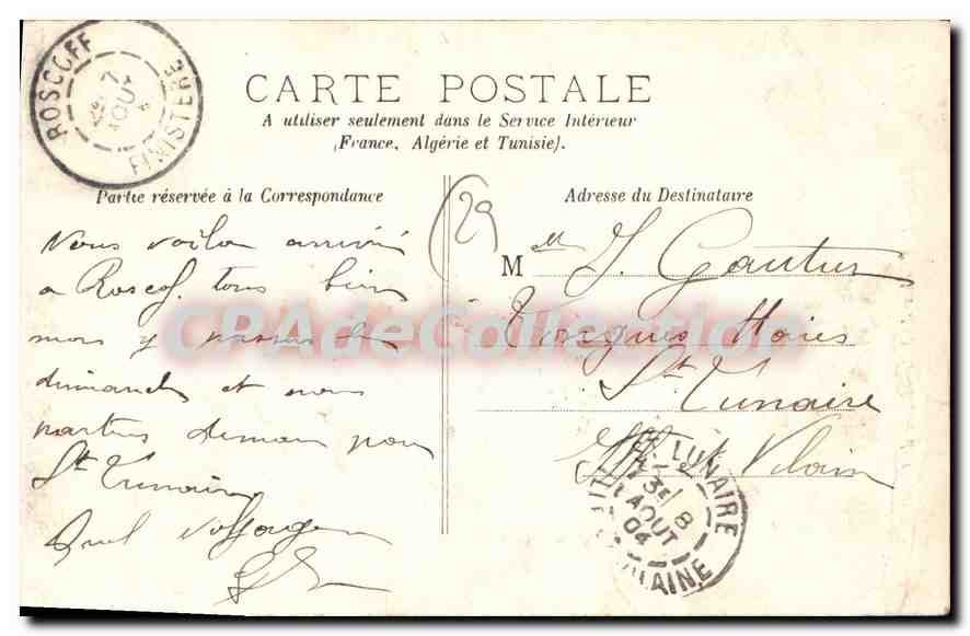 CPA Roscoff Le Clocher de Notre Dame de Croaz-Batz — Rückseite