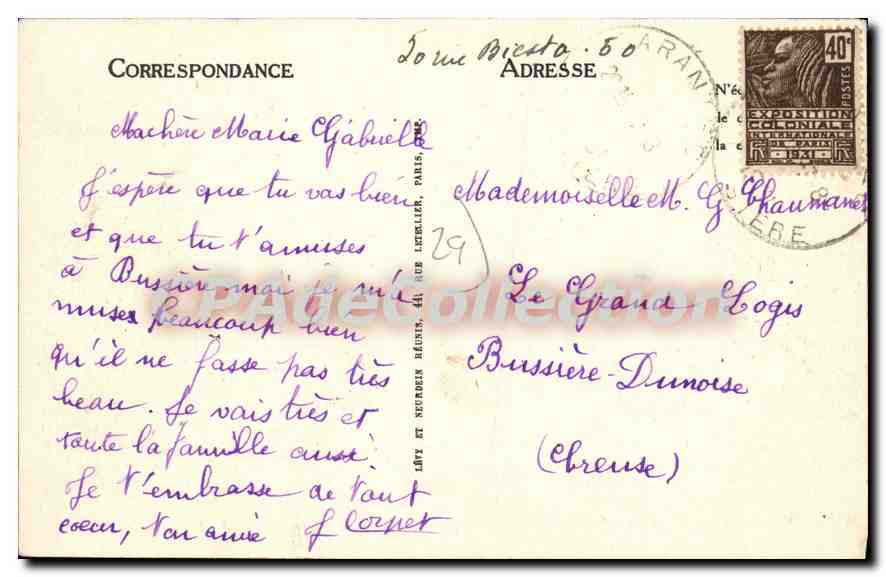 CPA Route de Morlaix à Carantec La Vasque de Lysireur  — Rückseite